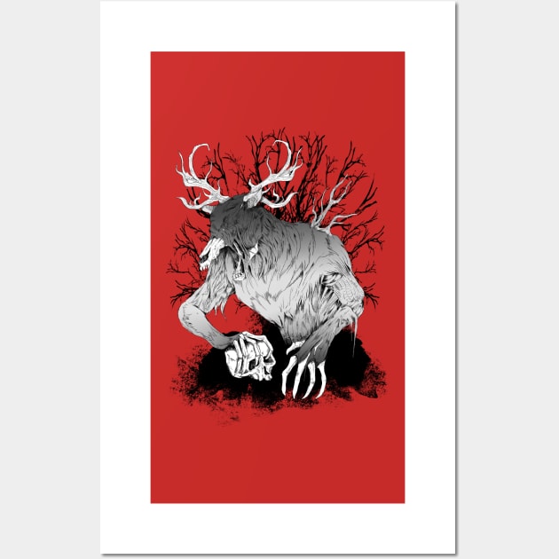 Wendigo Cryptid Wall Art by RatKingRatz